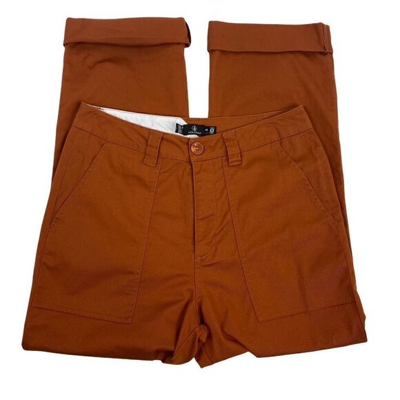 VOLCOM TRUE TO THIS MEN Size 26 Burnt Orange Stretch Casual Pants Chino Cuffed - Picture 3 of 10